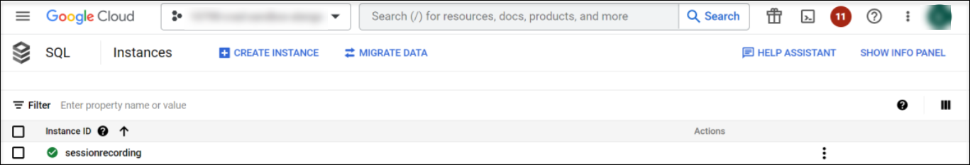 Create an instance in the Google Cloud